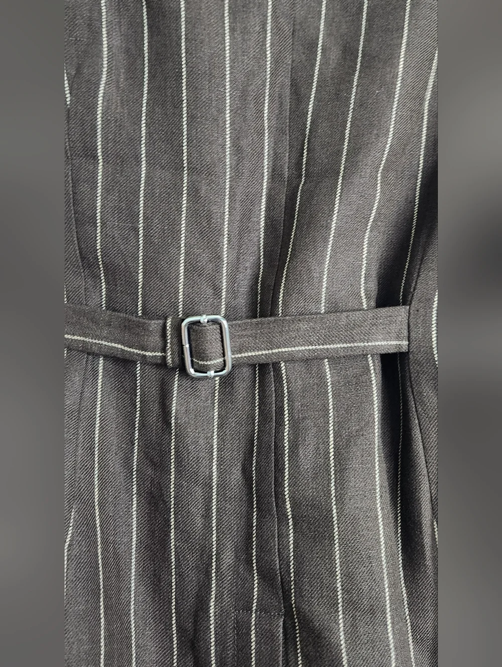 ✨ POSSE Emma Vest Chocolate Cream Pinstripe Linen NWT XL 🤎✨ - Picture 4 of 11